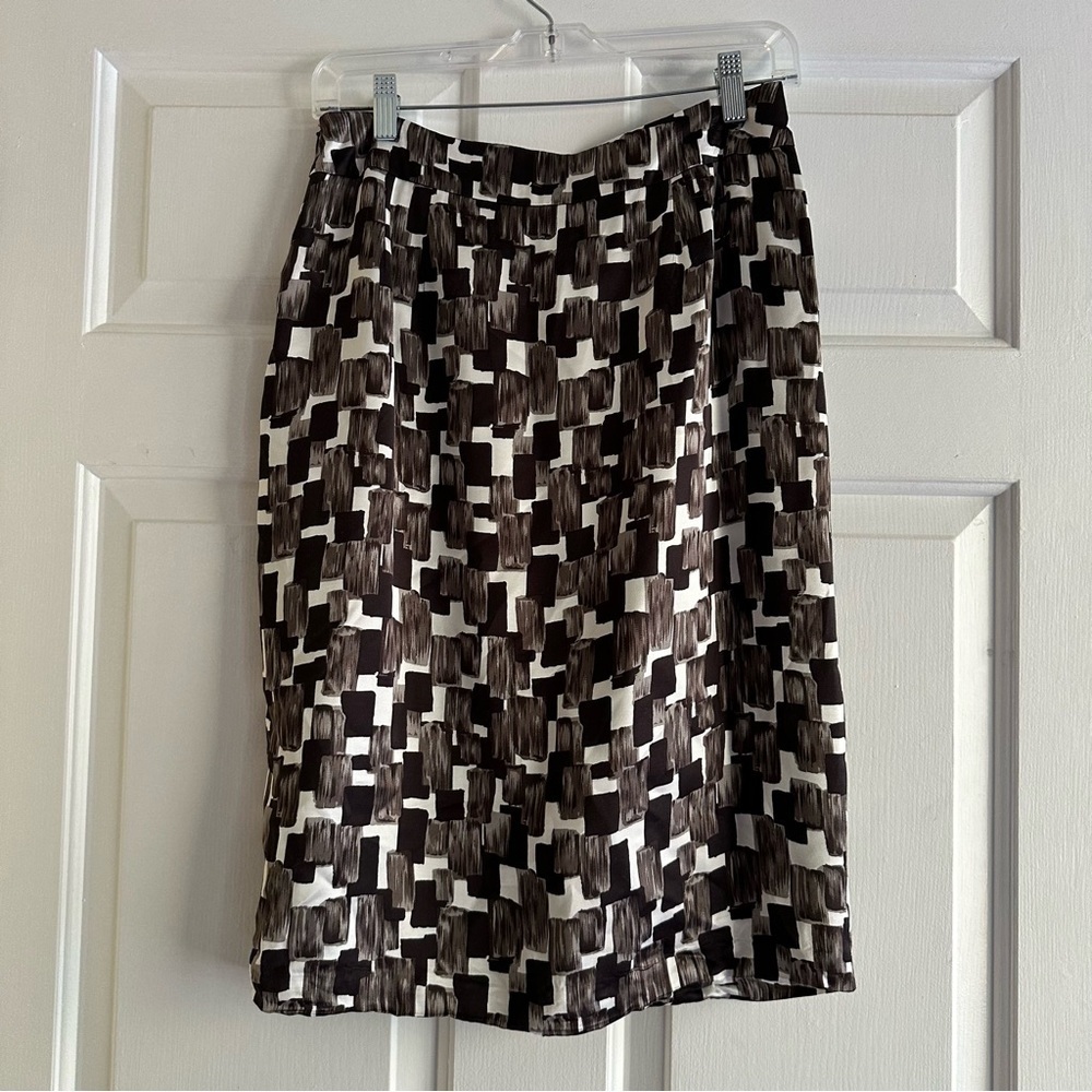 Lafayette 148 New York Graphic Brush Stroke Pocket Pencil Skirt Women's Size 4 - Picture 5 of 9